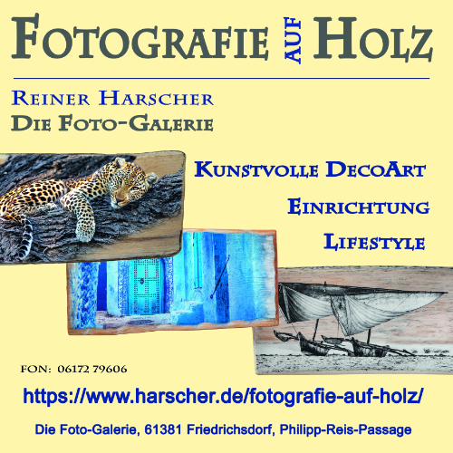 Galerie Harscher: Fotografie auf Holz